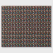 Bulldog met Kerstcadeaus Open Haard Cadeaupapier (Vlak)