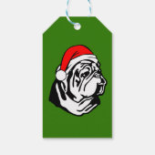 Bulldog met kerstkerstkerstkerstkerstman cadeaulabel (Achterkant)