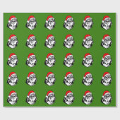 Bulldog met kerstkerstkerstkerstkerstman cadeaupapier (Vlak)