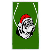 Bulldog met kerstkerstkerstkerstkerstman klein cadeauzakje (Achterkant)