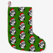 Bulldog met kerstkerstkerstkerstkerstman kleine kerstsok (Voorkant)