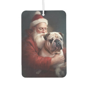 Bulldog met Kerstman Feestelijke Kerstmis Luchtverfrisser