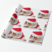 BULLDOG MET Kerstman hoed KERST inpakpapier (Uitgerold)