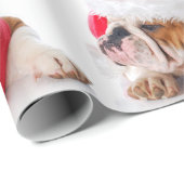 BULLDOG MET Kerstman hoed KERST inpakpapier (Rol Hoek)