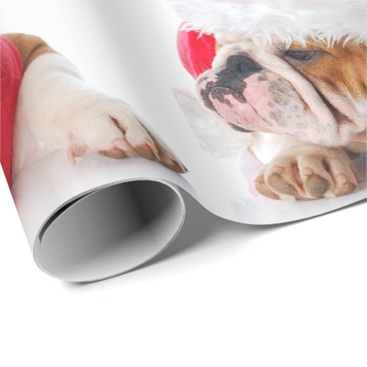 BULLDOG MET Kerstman hoed KERST inpakpapier (Rol Hoek)