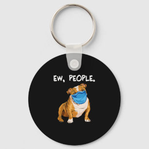 Bulldog Met Masker Sleutelhanger