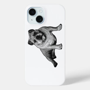 Bulldog met opvallende Manga-stipdetails iPhone 15 Case