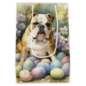 Bulldog met paaseieren Vakantie Medium Cadeauzakje (Achterkant)