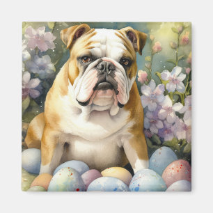Bulldog met Pasen Eieren Vakantie Magneet