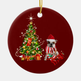 bulldog met Petten kerst Keramisch Ornament