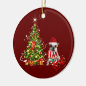 bulldog met Petten kerst Keramisch Ornament (Links)