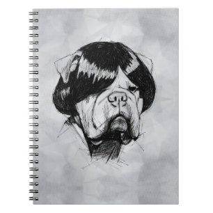 Bulldog Met Pruik (Stijl 5) Schone Kunsten Notitieboek