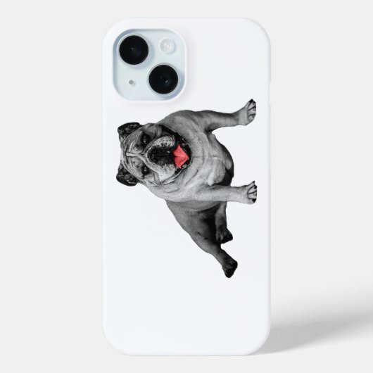 Bulldog met rode Flair Case (Achterkant)