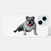 Bulldog met rode Flair Case (Achterkant (horizontaal))