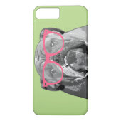 Bulldog met Roze Bril Cute Grappige Telefoon 7+ Ho Case-Mate iPhone Case (Achterkant)