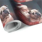 Bulldog met sinterklaas feestelijke kerst cadeaupapier (Rol Hoek)