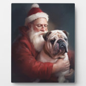 Bulldog met sinterklaas feestelijke kerst fotoplaat (Voorkant)