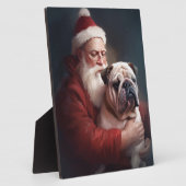 Bulldog met sinterklaas feestelijke kerst fotoplaat (Zijkant)