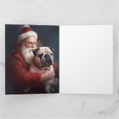 Bulldog met sinterklaas feestelijke kerst kaart (Binnen)