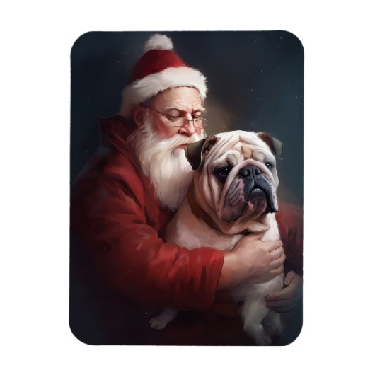 Bulldog met sinterklaas feestelijke kerst magneet (Verticaal)