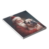 Bulldog met sinterklaas feestelijke kerst notitieblok (Schuin)