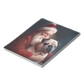 Bulldog met sinterklaas feestelijke kerst notitieblok (Linkerzijde)