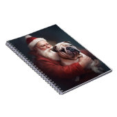 Bulldog met sinterklaas feestelijke kerst notitieboek (Rechterzijde)