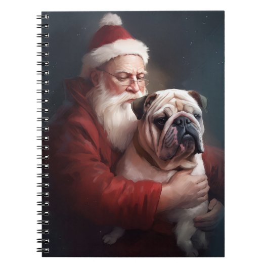 Bulldog met sinterklaas feestelijke kerst notitieboek (Voorkant)