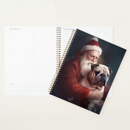 Bulldog met sinterklaas feestelijke kerst planner (Display)