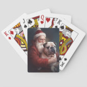 Bulldog met sinterklaas feestelijke kerst pokerkaarten (Achterkant)