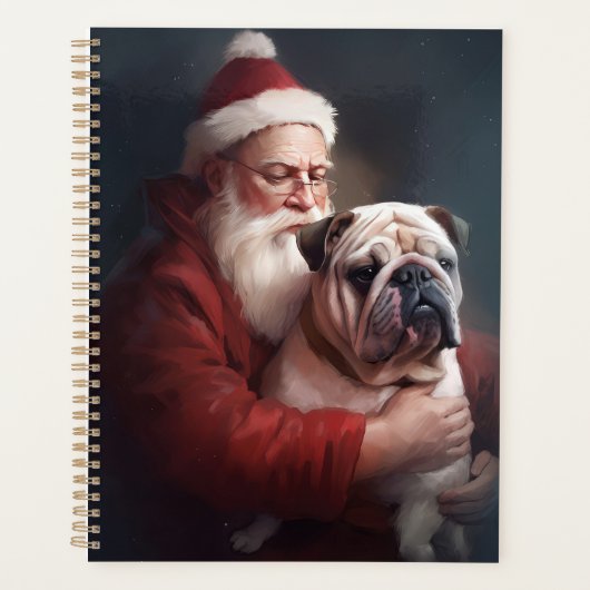 Bulldog met Sinterklaas Kerstfeest Planner (Voorkant)
