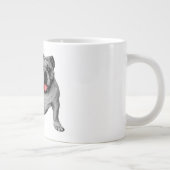 Bulldog met speelse rode accenten grote koffiekop (Rechts)