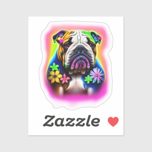 Bulldog met sticker (Vel)