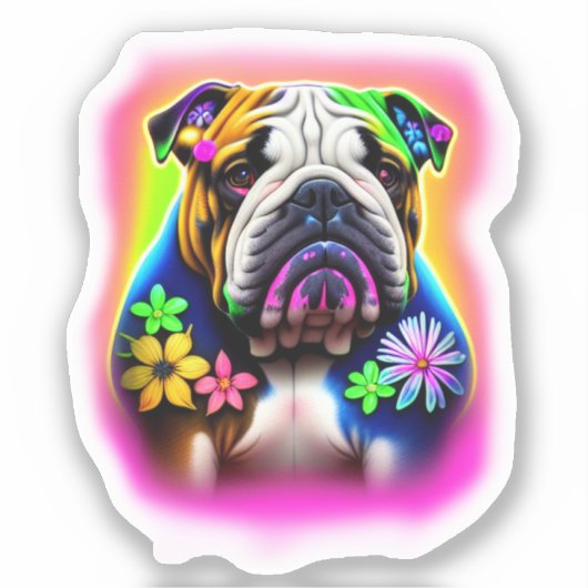 Bulldog met sticker (Voorkant)