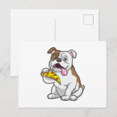 Bulldog met stuk pizza briefkaart (Voorkant / Achterkant)