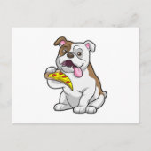 Bulldog met stuk pizza briefkaart (Voorkant)