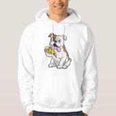 Bulldog met stuk Pizza Hoodie (Voorkant)