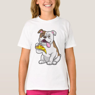 Bulldog met stuk Pizza T-shirt