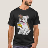 Bulldog met stuk Pizza T-shirt (Voorkant)