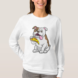 Bulldog met stuk Pizza T-shirt