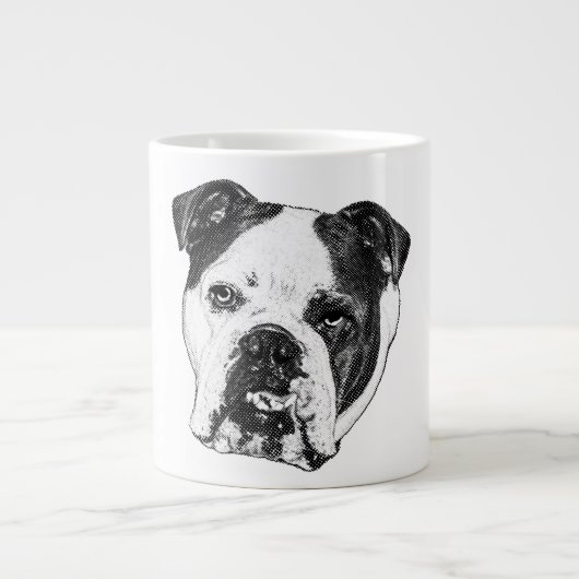 Bulldog met twinkellicht grote koffiekop (Voorkant)