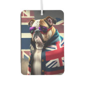 Bulldog met Union Jack Jacket Luchtverfrisser (Voorkant)