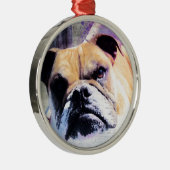 Bulldog Metalen Ornament (Rechts)