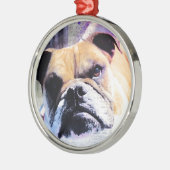 Bulldog Metalen Ornament (Links)