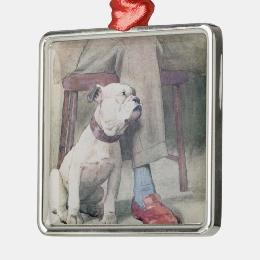 Bulldog Metalen Ornament (Links)