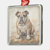 Bulldog Metalen Ornament (Links)