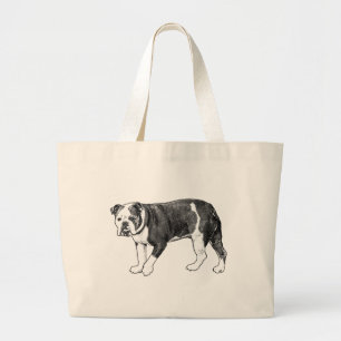Bulldog Moed, Manga Stip Tote Grote Tote Bag