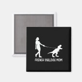 Bulldog Moeder Frenchie Mama Hond Dinosaurus Vrouw Magneet (Voorkant / Achterkant)