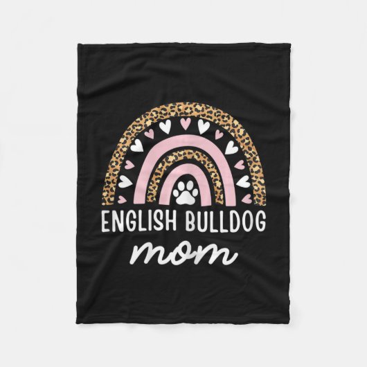Bulldog Moeder Mama Regenboog Leopard Moederdag Bu Fleece Deken (Voorkant)