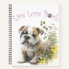 Bulldog Mom Floral Notitieboek